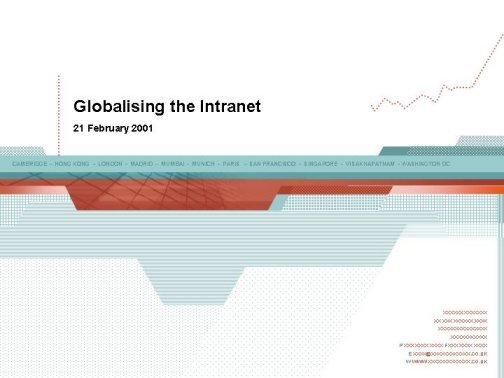 Globalising the Intranet. 21 February 2001.